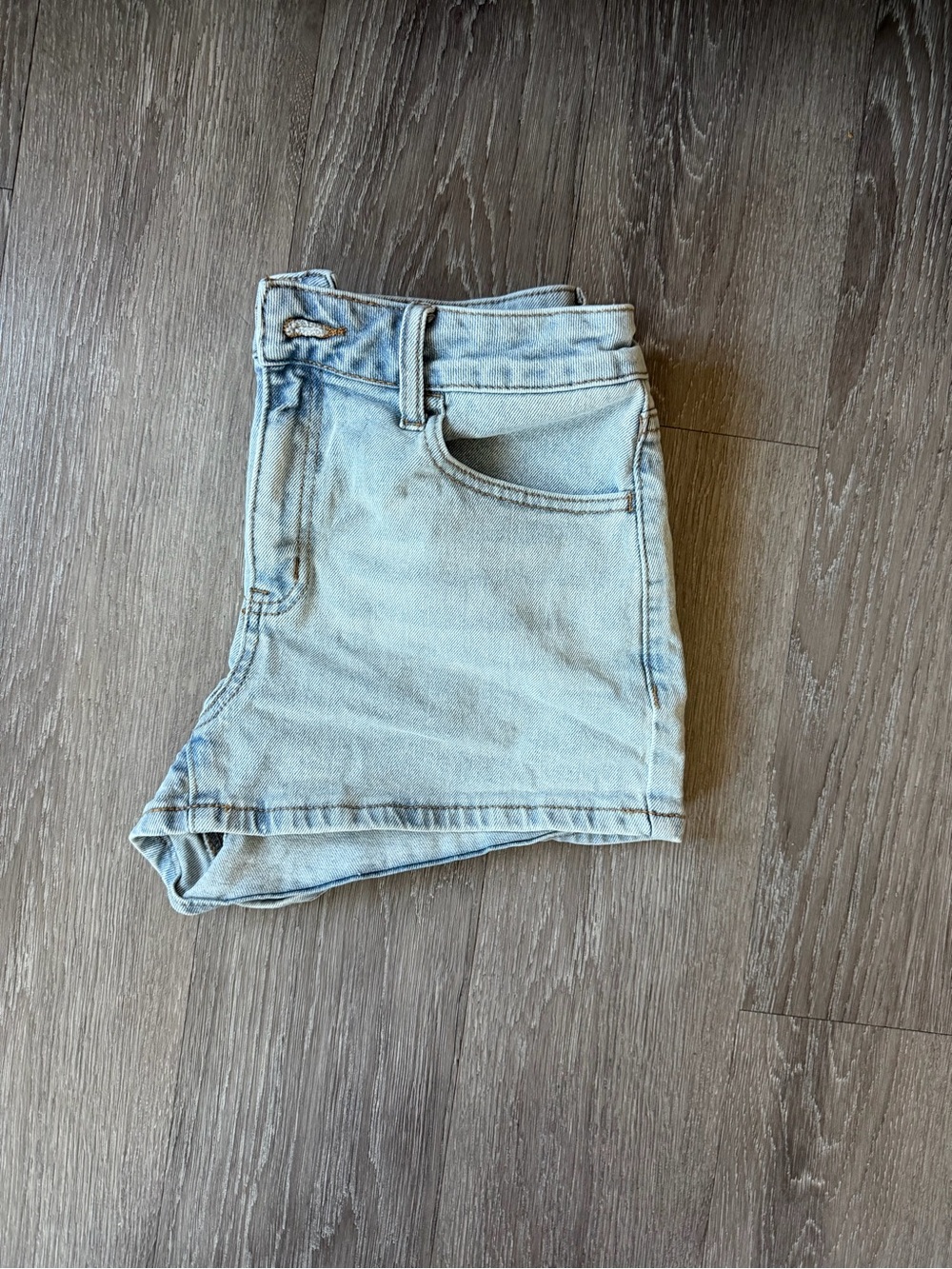 SO Light Blue High Rise Shortie Denim Shorts